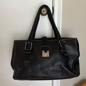Lambertson Truex Black Real Leather Purse